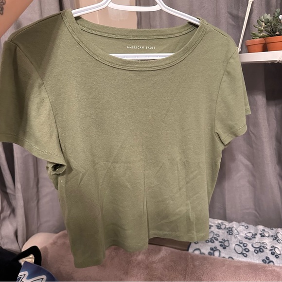 Olive Green Baby Tee • American Eagle • XL - Picture 1 of 3